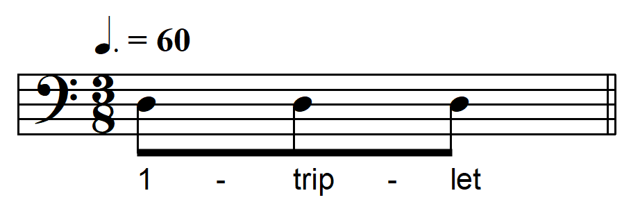 rhythmic dictation compound meter one beat example 1